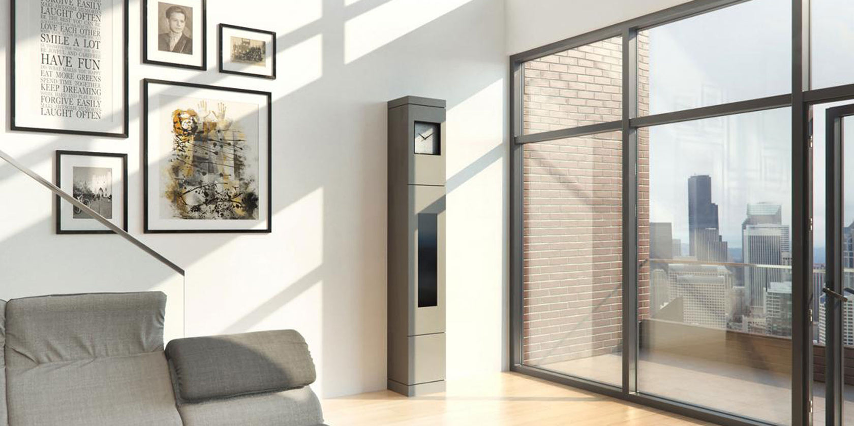 ZEITCRAFT-Standuhr-Mini-Bar-in-luxus-appartment-grau-mystery-glas