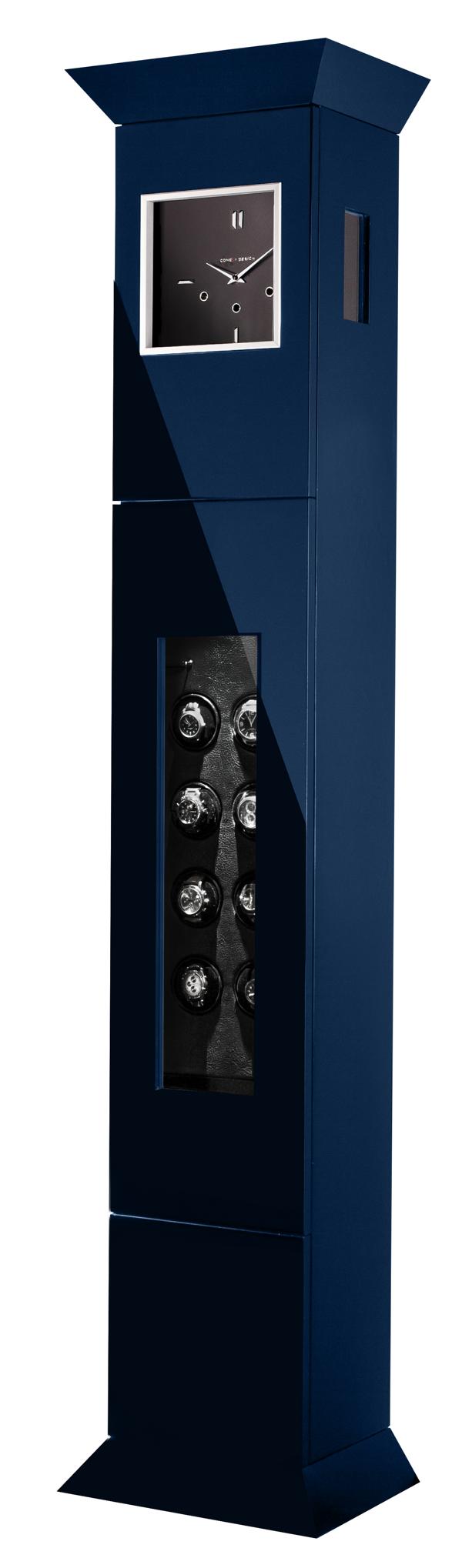 8er Uhrenbeweger Standuhr mit dunklem Zifferblatt in Blau